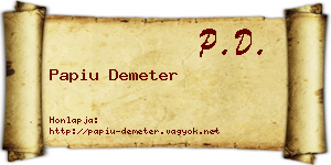 Papiu Demeter névjegykártya